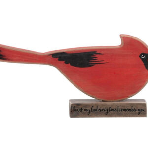 Cardinal Red Bird Wood Sitter Phil 4:13