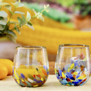 Confetti Stemless Wine Glasses