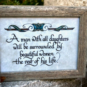 A man with all daughters calligraphy frame fathers day gift