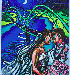 #80 Memphis Moonstruck Bride Groom Print David Lynch